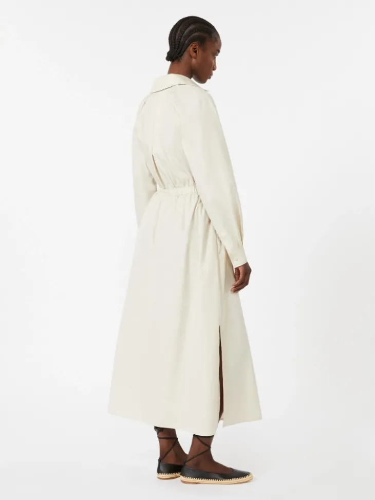 Cotton poplin dress - BEIGE