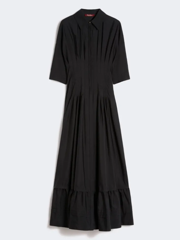 Cotton poplin dress - BLACK