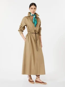 Cotton poplin dress - KAKI