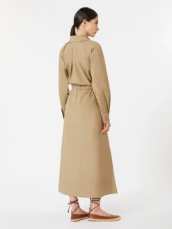 Cotton poplin dress - KAKI