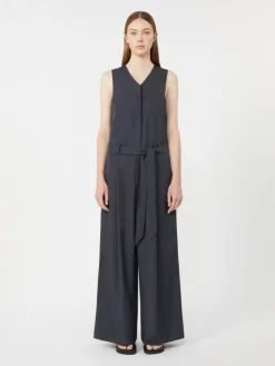 Cotton poplin jumpsuit - ULTRAMARINE