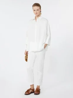 Cotton poplin oversize shirt - WHITE
