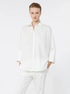 Cotton poplin oversize shirt - WHITE