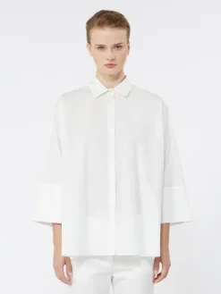 Cotton poplin oversize shirt - WHITE