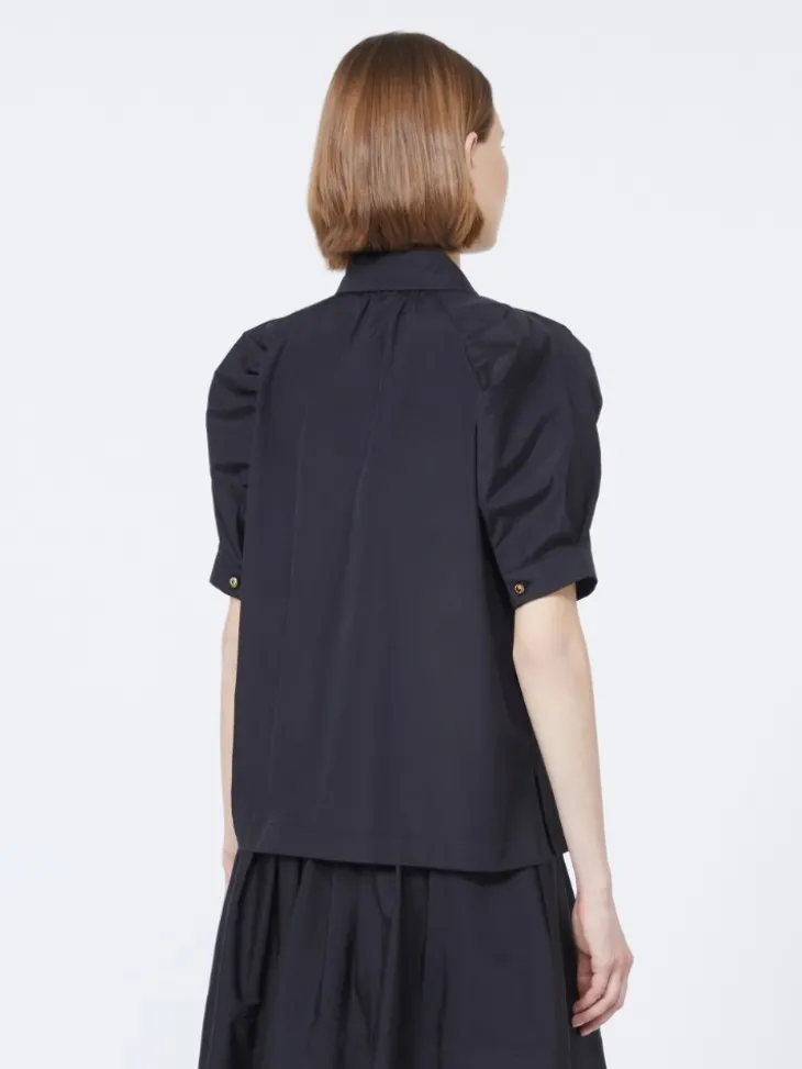 Cotton poplin shirt - BLACK