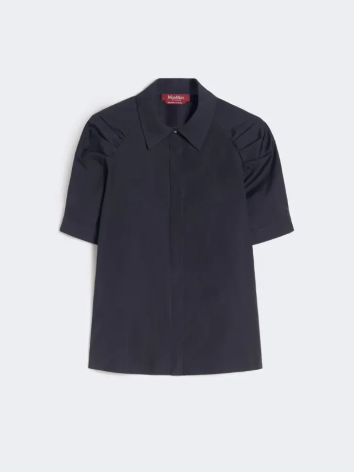 Cotton poplin shirt - BLACK