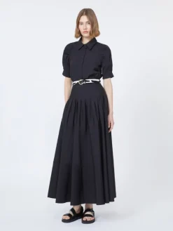 Cotton poplin shirt - BLACK