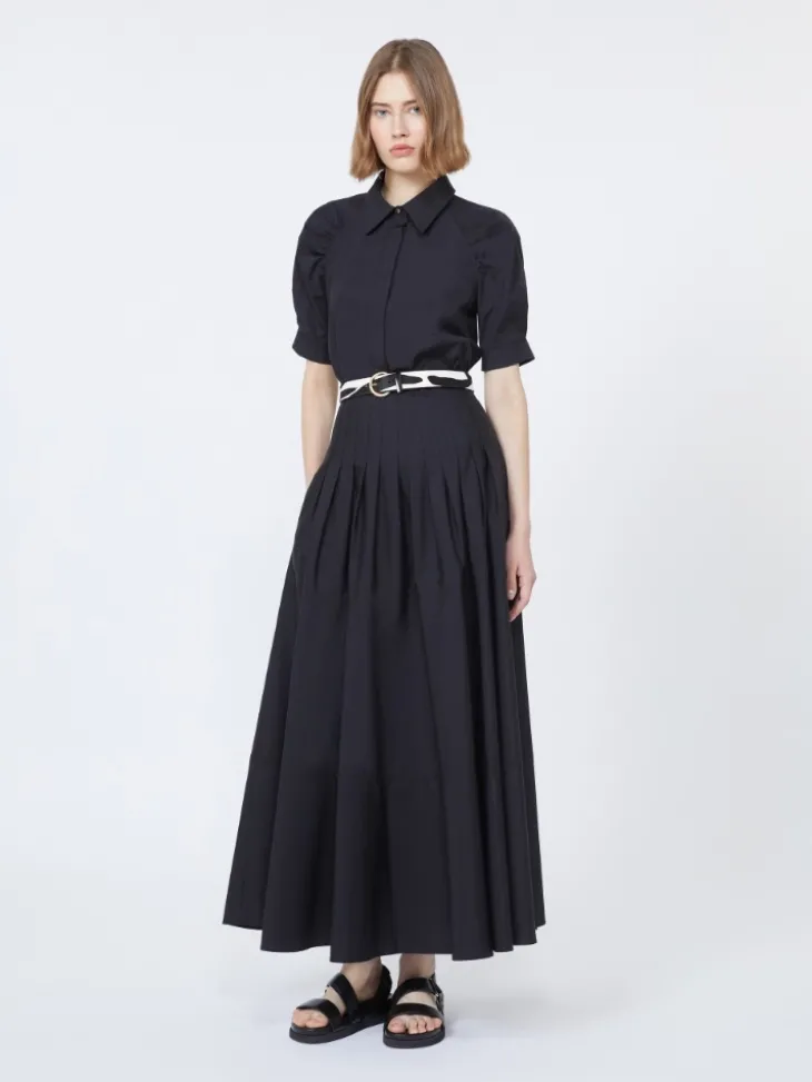 Cotton poplin shirt - BLACK