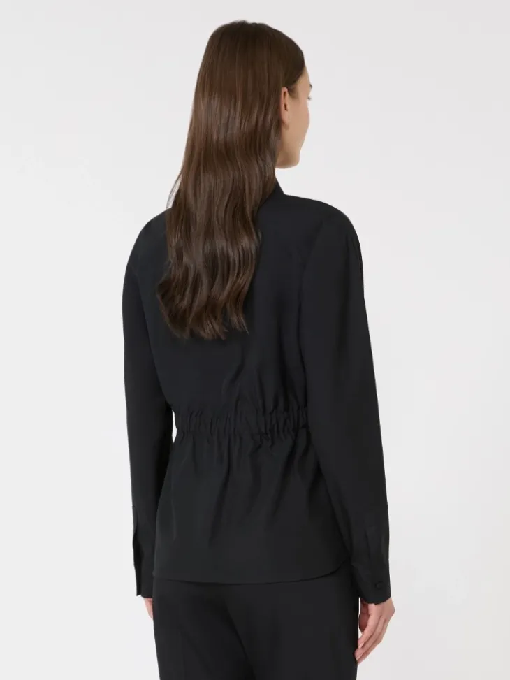 Cotton poplin shirt - BLACK