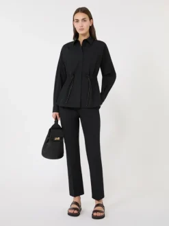 Cotton poplin shirt - BLACK