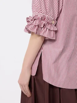 Cotton poplin shirt - BORDEAUX