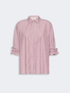 Cotton poplin shirt - BORDEAUX