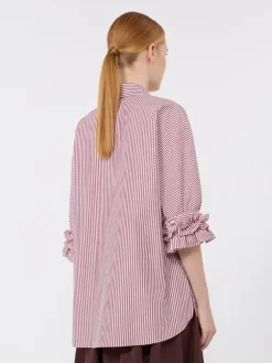 Cotton poplin shirt - BORDEAUX