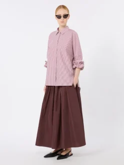 Cotton poplin shirt - BORDEAUX