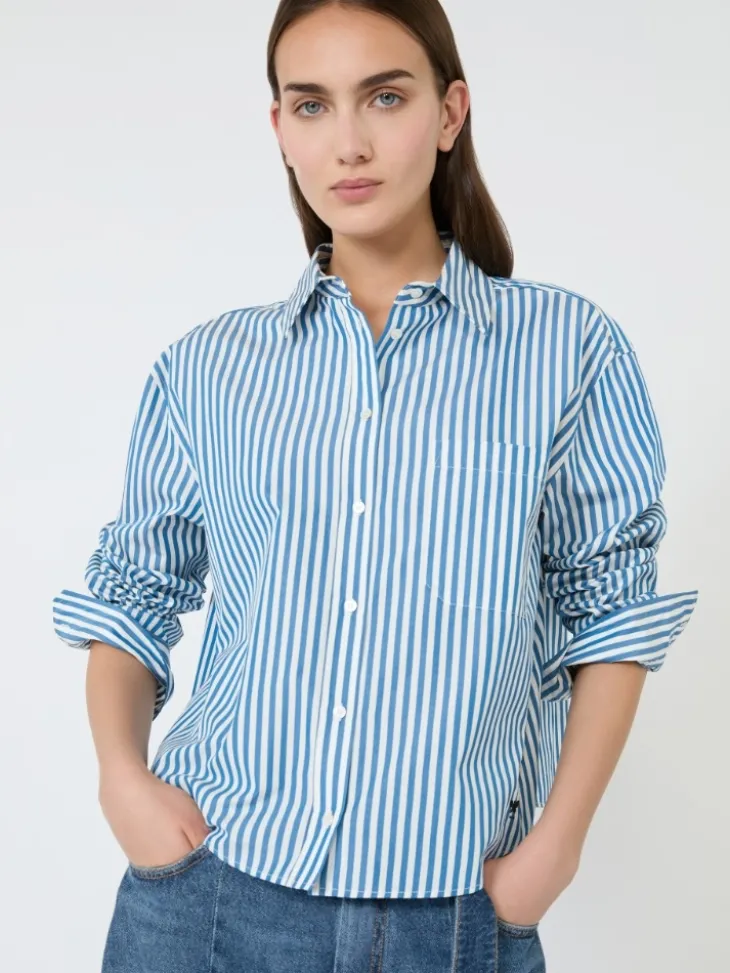 Cotton poplin shirt - CORNFLOWER BLUE
