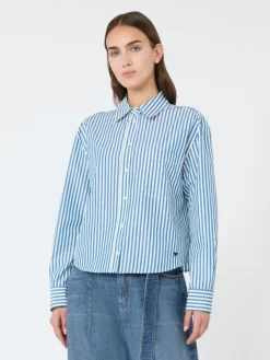 Cotton poplin shirt - CORNFLOWER BLUE