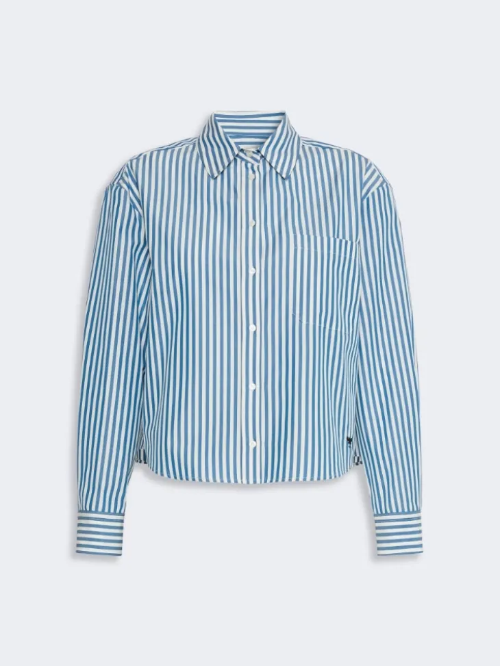 Cotton poplin shirt - CORNFLOWER BLUE