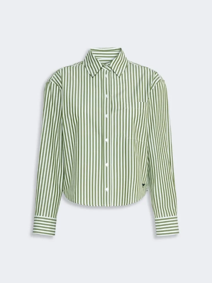 Cotton poplin shirt - GREEN