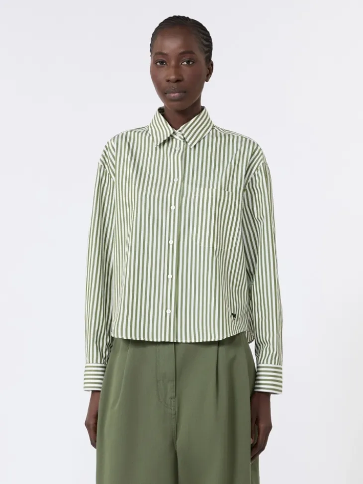 Cotton poplin shirt - GREEN