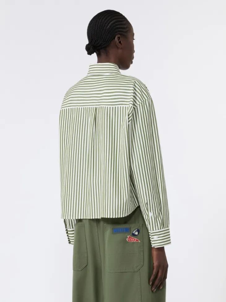 Cotton poplin shirt - GREEN