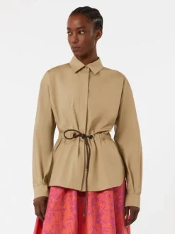 Cotton poplin shirt - KAKI