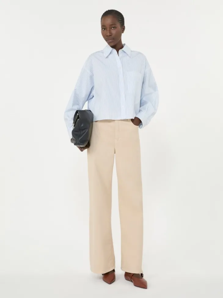 Cotton poplin shirt - LIGHT BLUE