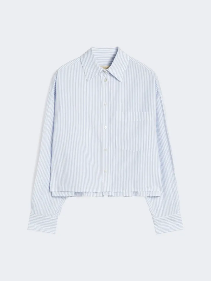Cotton poplin shirt - LIGHT BLUE