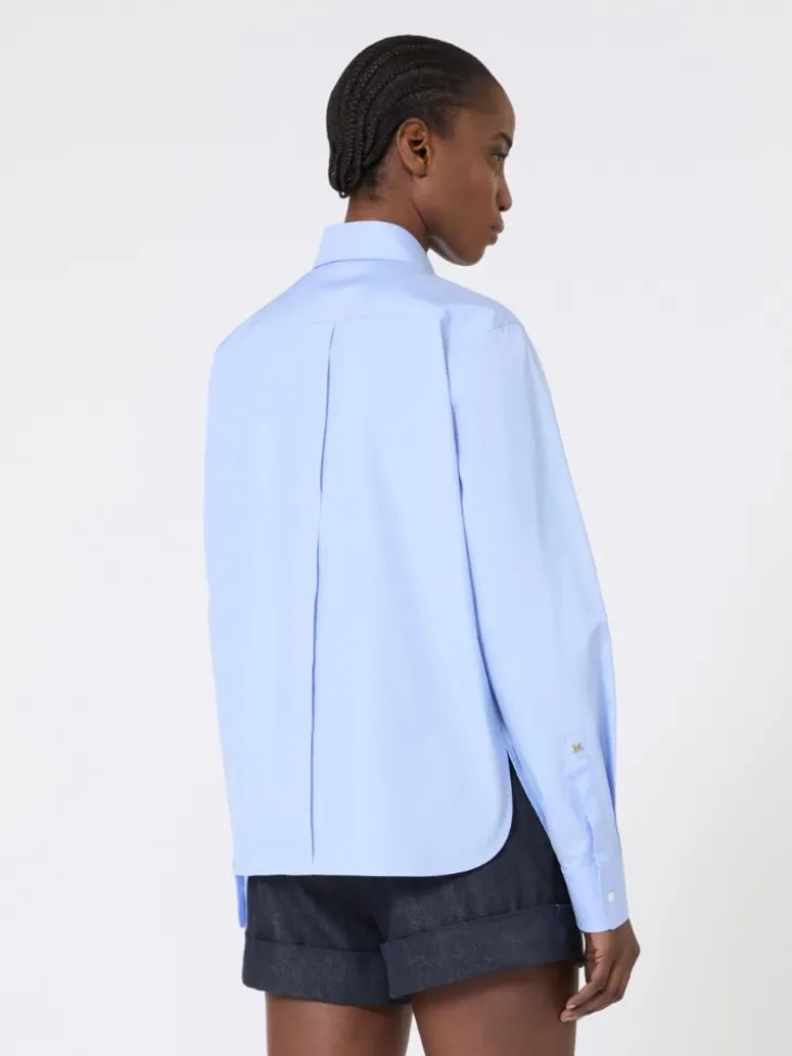 Cotton poplin shirt - LIGHT BLUE
