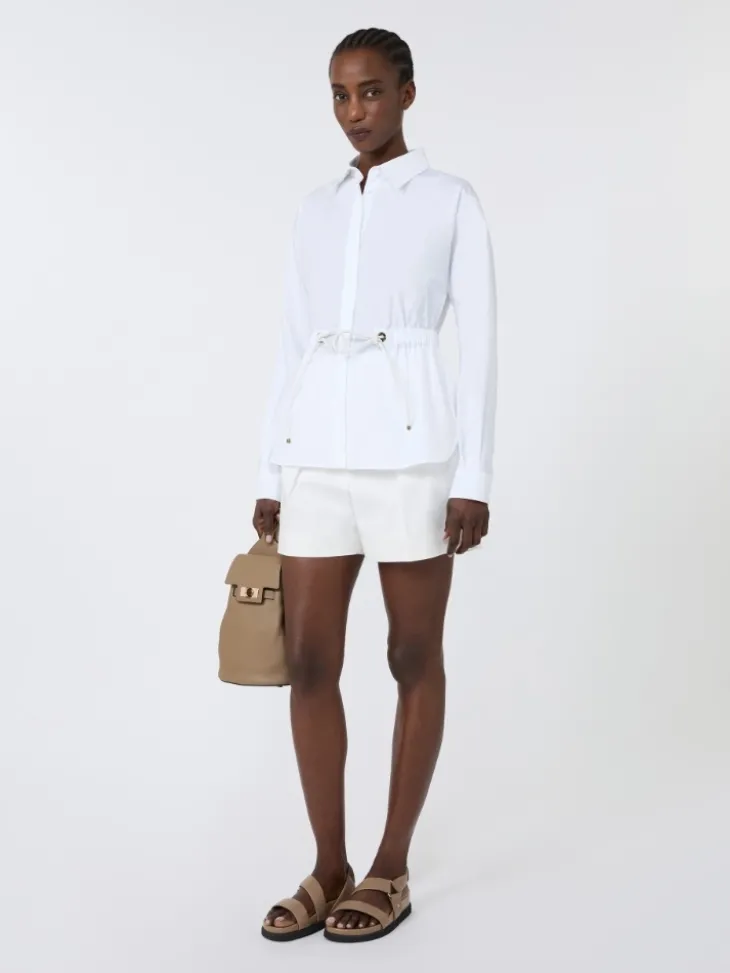 Cotton poplin shirt - OPTICAL WHITE