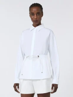 Cotton poplin shirt - OPTICAL WHITE
