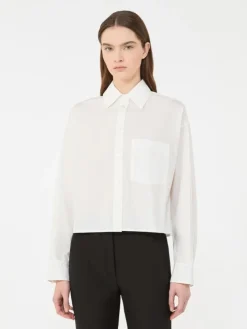 Cotton poplin shirt - OPTICAL WHITE