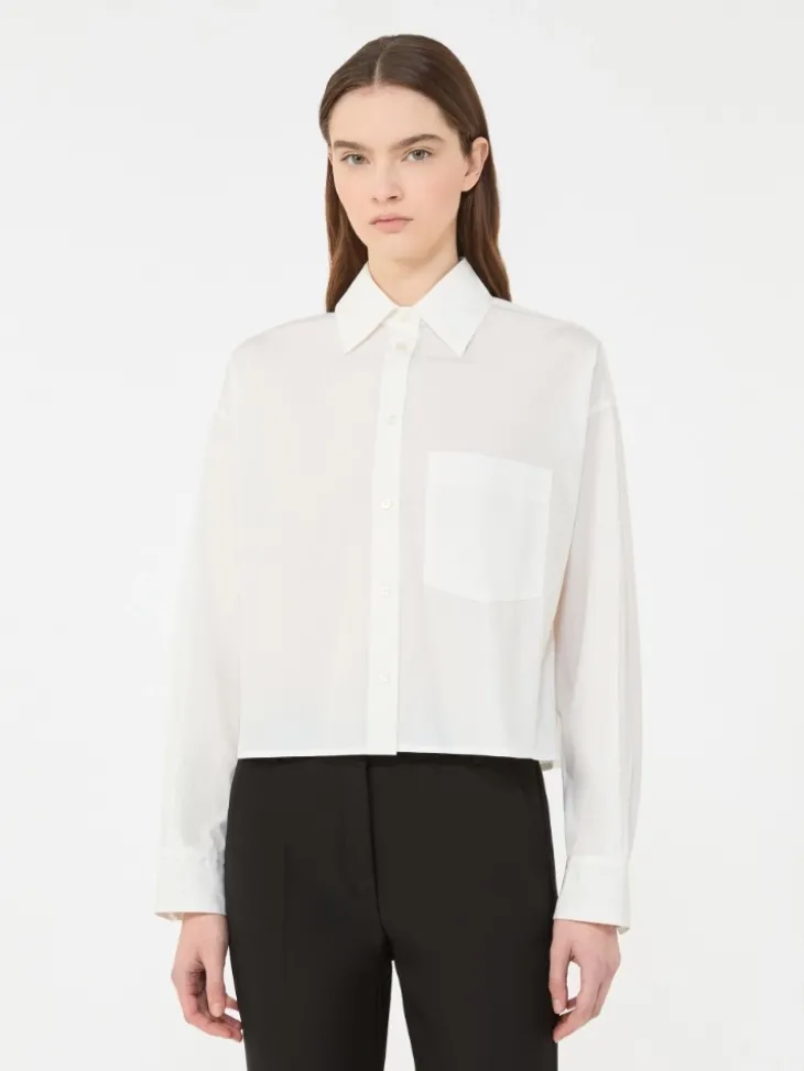 Cotton poplin shirt - OPTICAL WHITE