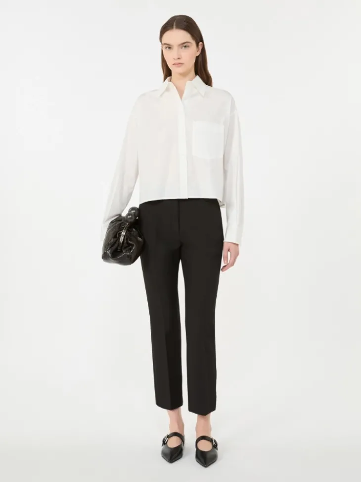 Cotton poplin shirt - OPTICAL WHITE