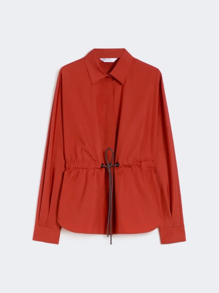 Cotton poplin shirt - RED
