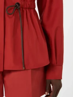 Cotton poplin shirt - RED