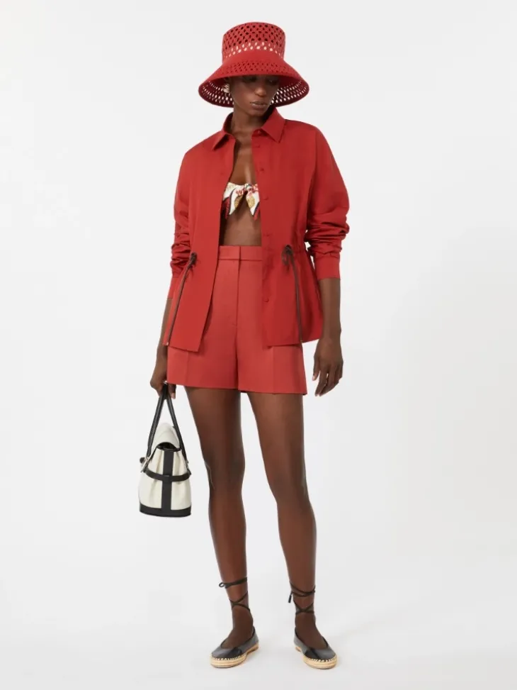 Cotton poplin shirt - RED