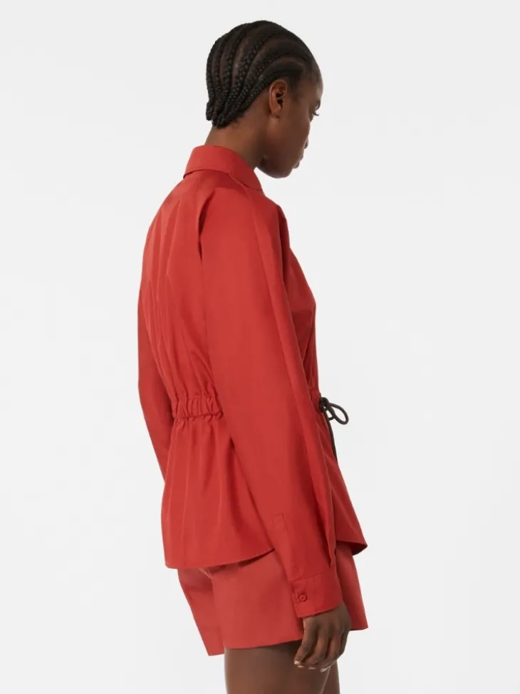 Cotton poplin shirt - RED