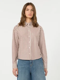 Cotton poplin shirt - TERRA COTTA