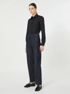 Cotton poplin shirt - ULTRAMARINE