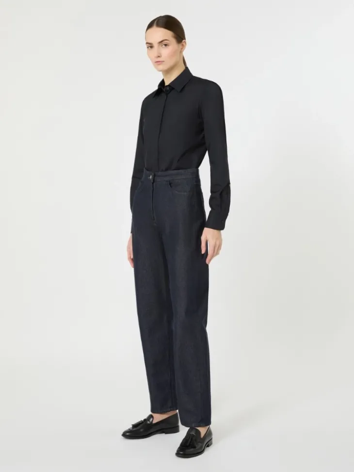 Cotton poplin shirt - ULTRAMARINE