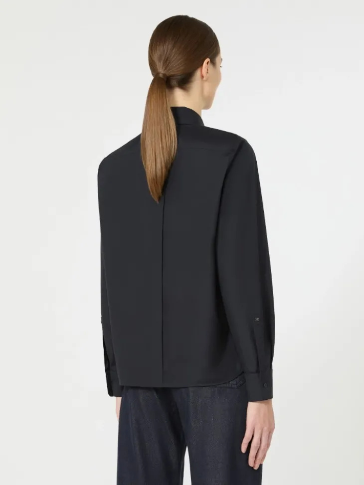 Cotton poplin shirt - ULTRAMARINE