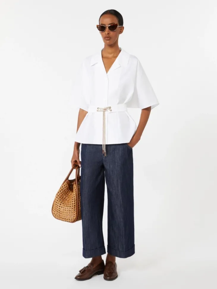 Cotton poplin shirt - WHITE