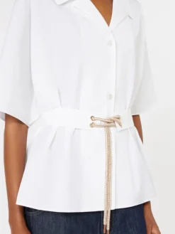 Cotton poplin shirt - WHITE