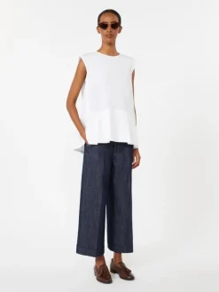 Cotton poplin top - WHITE