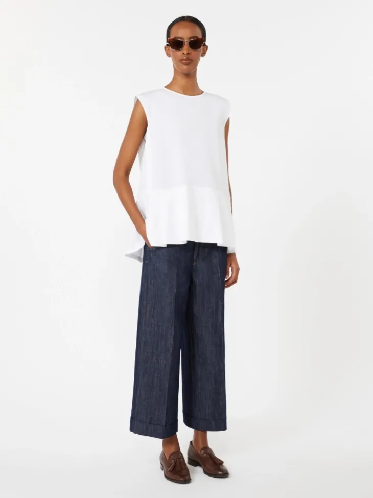 Cotton poplin top - WHITE