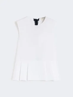 Cotton poplin top - WHITE