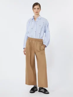 Cotton rasetto trousers - EARTH