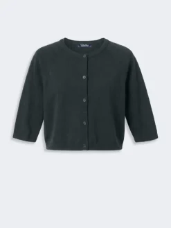 Cotton, silk and cashmere shrug - DARK GREEN