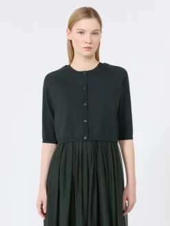 Cotton, silk and cashmere shrug - DARK GREEN