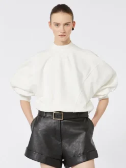 Cotton stretch sweatshirt - IVORY